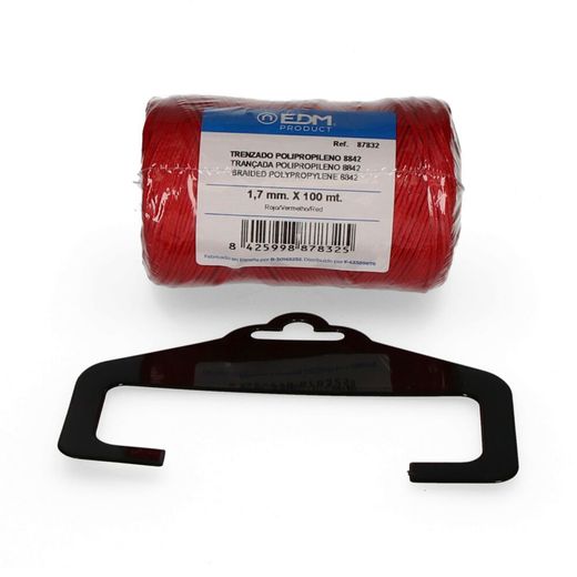 Cordón Trenzado Polipropileno 8842 Rojo, Calibre 1,7 Mm X 100 M