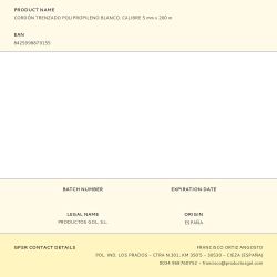 Cordón Trenzado Polipropileno Blanco, Calibre 5 Mm X 200 M