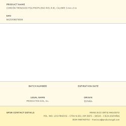 Cordón Trenzado Polipropileno Riel R.81, Calibre 3 Mm X 6 M