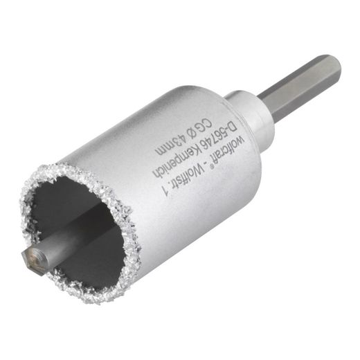 Corona De Perforación Recubierta De Carburo De Tungsteno, Con Adaptador, Ø43 X 55 Mm