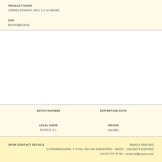 Correa Dynamic 100 X 1,2 Cm Negro