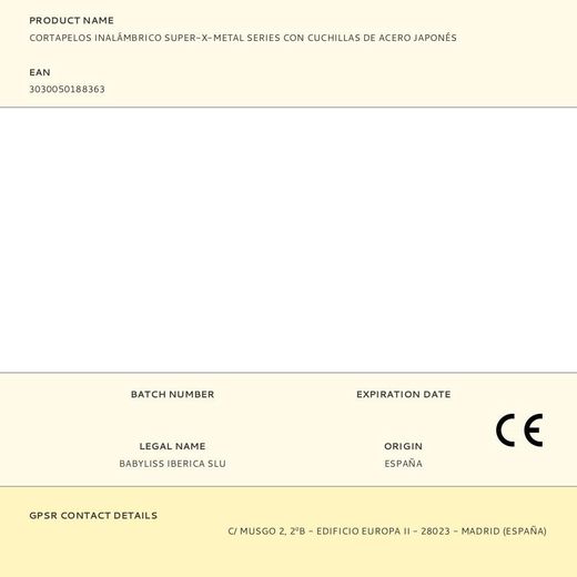 Cortapelos Inalámbrico Super-X-Metal Series Con Cuchillas De Acero Japonés