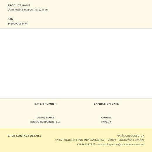 Cortauñas Mascotas 12,5 Cm