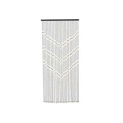 Cortina De Bambú, Color Marrón Con Abalarios, Para Puerta, 90 X 200 Cm