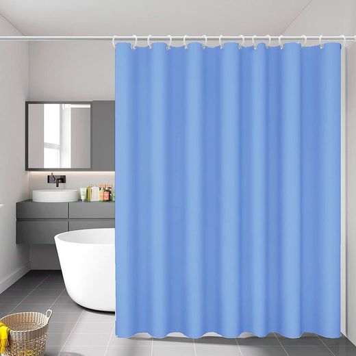 Cortina De Baño Basic Azul 140 X 180 Cm