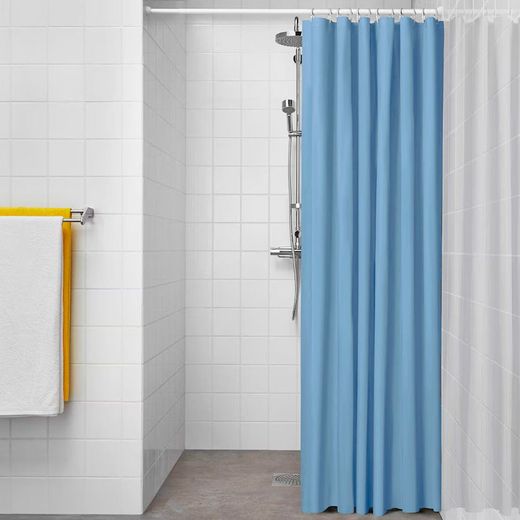 Cortina De Baño Basic Azul 180 X 180 Cm