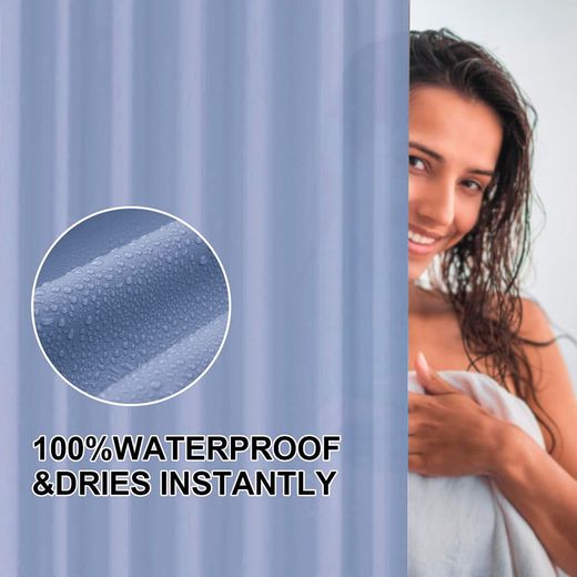Cortina De Baño Basic Azul 180 X 180 Cm