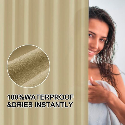 Cortina De Baño Basic Beige 180 X 180 Cm