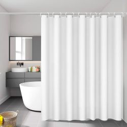 Cortina De Baño Basic Blanca 140 X 180 Cm