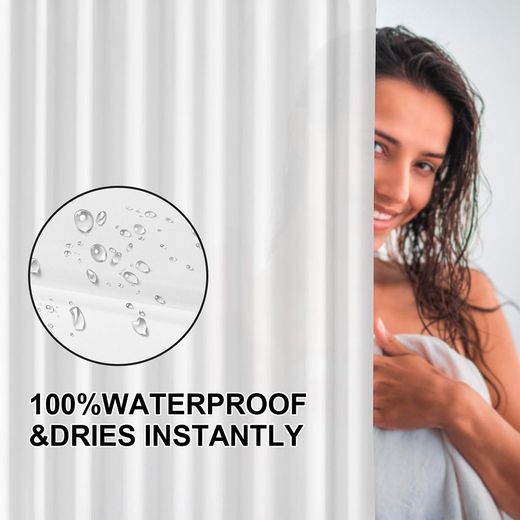 Cortina De Baño Basic Blanca 180 X 180 Cm