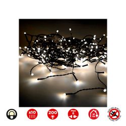Cortina Led Easy-Connect, Blanco Cálido, Interior-Exterior 2M