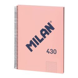 Cuaderno A4 Con Espiral Cuadriculado 5 X 5 Mm Rosa