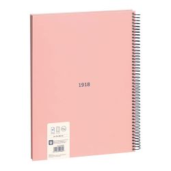 Cuaderno A4 Con Espiral Cuadriculado 5 X 5 Mm Rosa