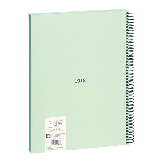 Cuaderno A4 Con Espiral Cuadriculado 5 X 5 Mm Verde