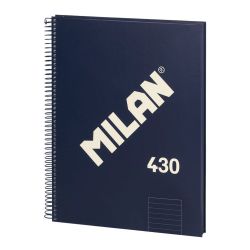 Cuaderno A4 Con Espiral Pautado 7 Mm Azul Marino
