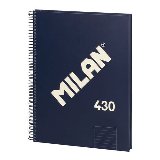 Cuaderno A4 Con Espiral Pautado 7 Mm Azul Marino