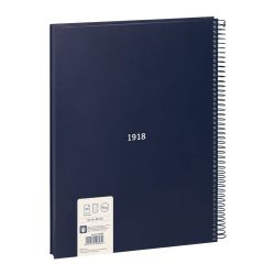 Cuaderno A4 Con Espiral Pautado 7 Mm Azul Marino