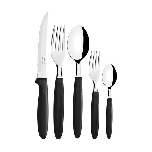 Cubertería 30 Piezas Negro
