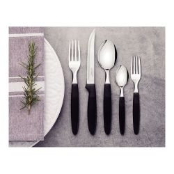 Cubertería 30 Piezas Negro