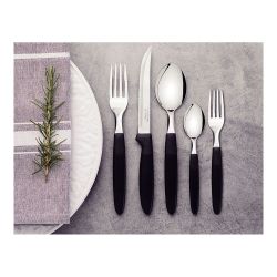 Cubertería 30 Piezas Negro