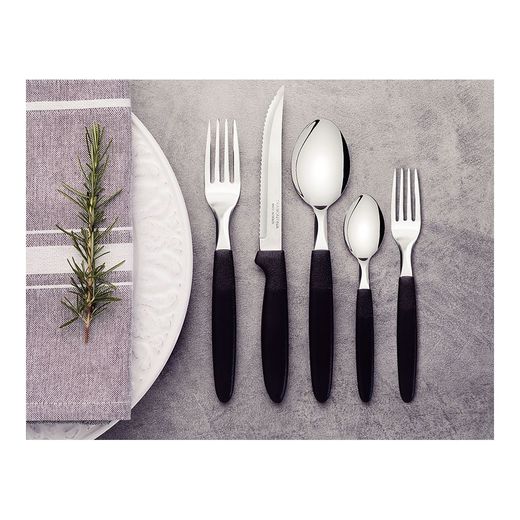 Cubertería 30 Piezas Negro