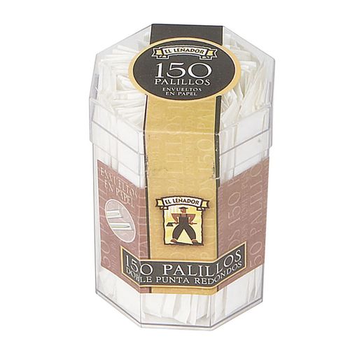 Palillos Redondos El Leñador Cubilete De Plástico Con 150 Uds, Expositor 12 Uds