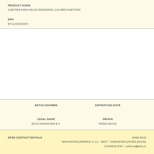 Cubitera Para Hielos Redondos Colores Surtidos 15,5 X 15,5 X 7 Cm