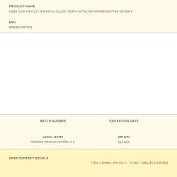 Cubo Con Tapa 27L. Ø34X47Cm Color Crema Imitación Mimbre/Rattan Mondex