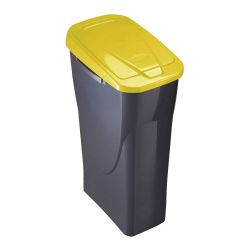 Cubo Ecobin Con Tapa Color Negro/Amarillo 20 X 31 X 42 Cm 15 L
