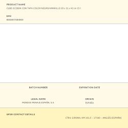 Cubo Ecobin Con Tapa Color Negro/Amarillo 20 X 31 X 42 Cm 15 L