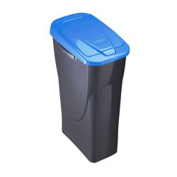 Cubo Ecobin Con Tapa Color Negro/Azul 21,5 X 31 X 42 Cm 15 L