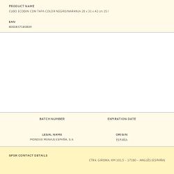 Cubo Ecobin Con Tapa Color Negro/Naranja 20 X 31 X 42 Cm 15 L