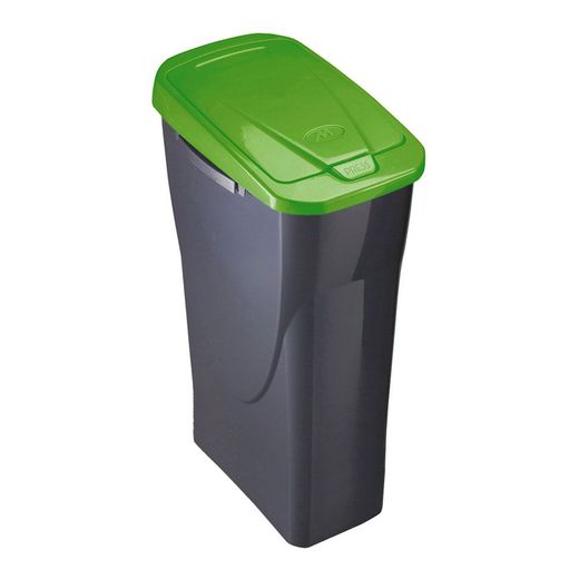 Cubo Ecobin Con Tapa Color Negro/Verde 21,5 X 31 X 42 Cm 15 L