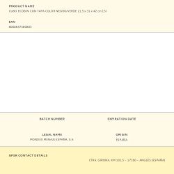 Cubo Ecobin Con Tapa Color Negro/Verde 21,5 X 31 X 42 Cm 15 L