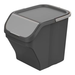 Cubo Stack´N Sort Gris Con Tapa Color Gris 30 X 40 X 34 Cm  25 L