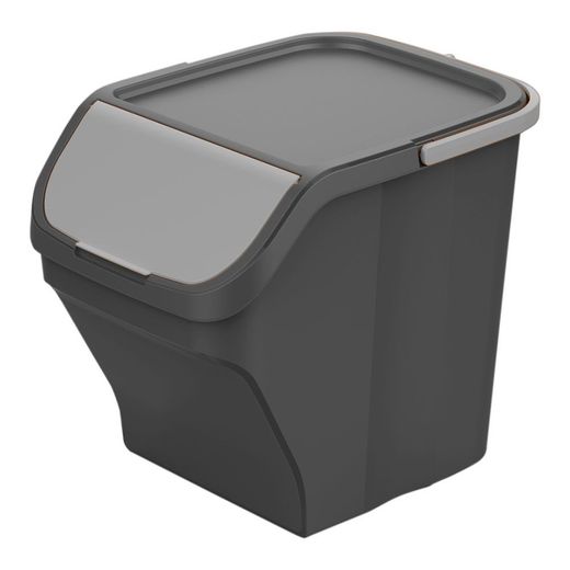 Cubo Stack´N Sort Gris Con Tapa Color Gris 30 X 40 X 34 Cm  25 L