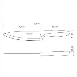 Cuchillo Chef Plenus Negro 180 Mm