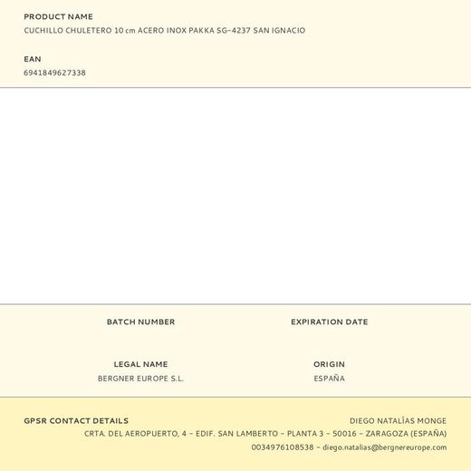 Cuchillo Chuletero Pakka De Acero Inoxidable 10 Cm