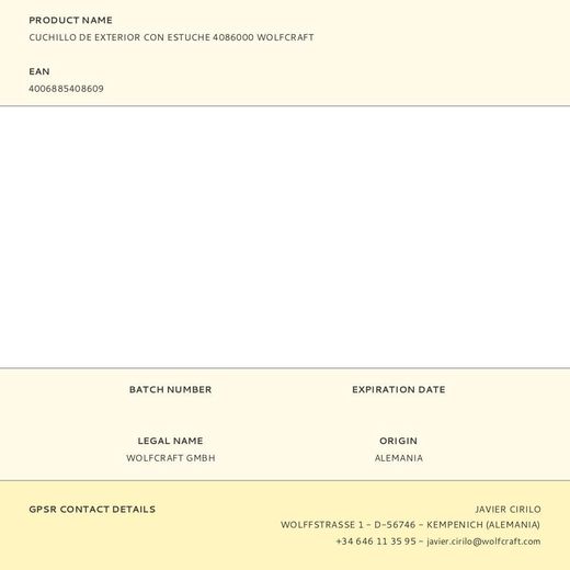 Cuchillo De Exterior Con Estuche 4086000 Wolfcraft