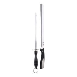 Cuchillo Jamonero + Chaira Acero Inox