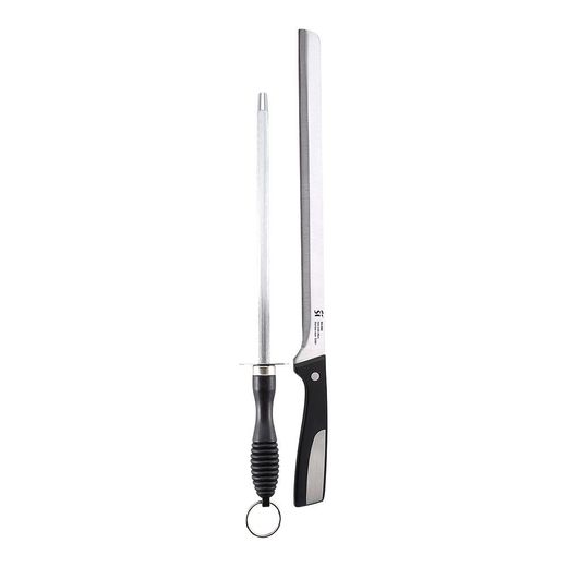 Cuchillo Jamonero + Chaira Acero Inox
