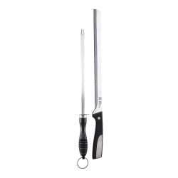 Cuchillo Jamonero + Chaira Acero Inox