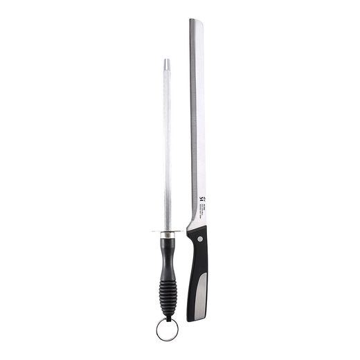 Cuchillo Jamonero + Chaira Acero Inox