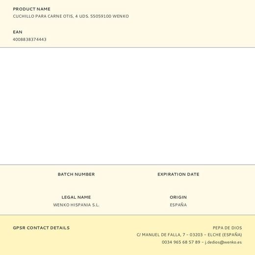 Cuchillo Para Carne Otis 4 Uds