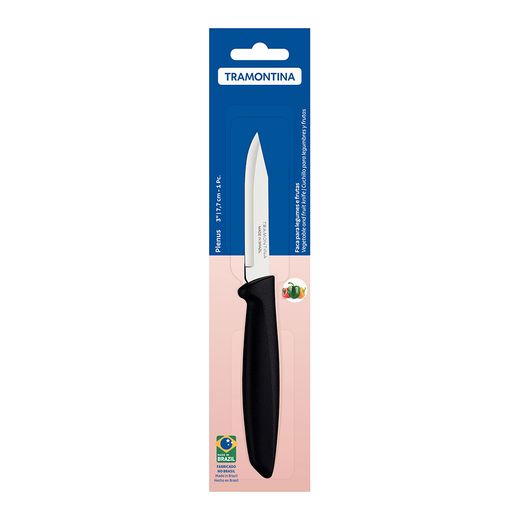 Cuchillo Para Legumbres Y Frutas Plenus Negro 7,7 Cm Blister