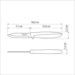 Cuchillo Para Legumbres Y Frutas Plenus Negro 7,7 Cm Blister