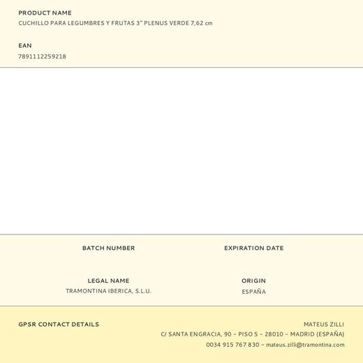 Cuchillo Para Legumbres Y Frutas Plenus Verde 7,7 Cm