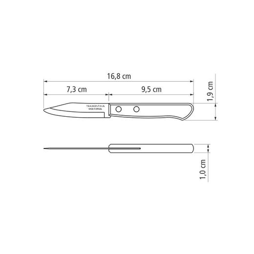 Cuchillo Polywood Castaño Para Verduras Y Frutas 7,3 Cm