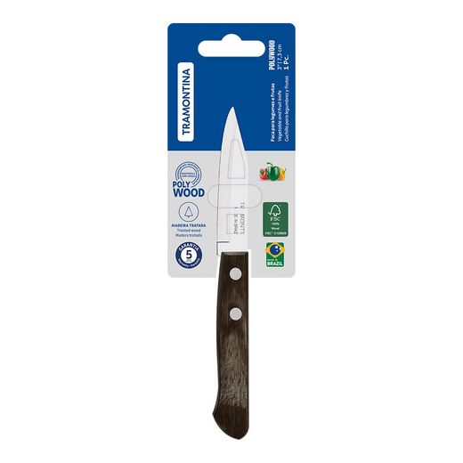 Cuchillo Polywood Castaño Para Verduras Y Frutas 7,3 Cm