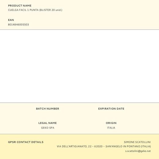 Cuelga Facil 1 Punta (Blister 20 Unid.)